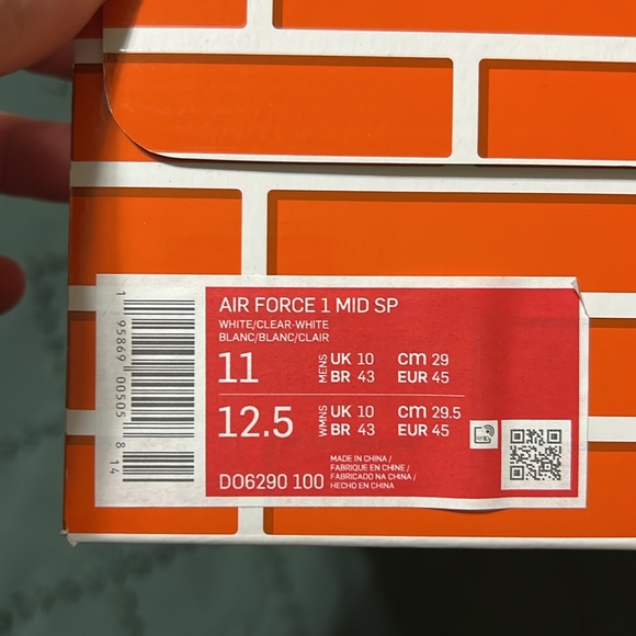 Nike Air Force 1 Mid X Off White Colab. NWT Size 11(white) - Picture 11 of 13